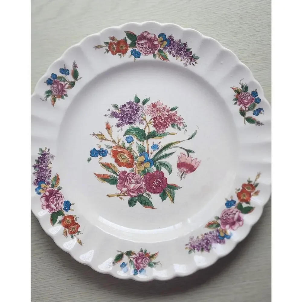 Vintage Limoges USA Wales Floral Dinner Plate 9.5